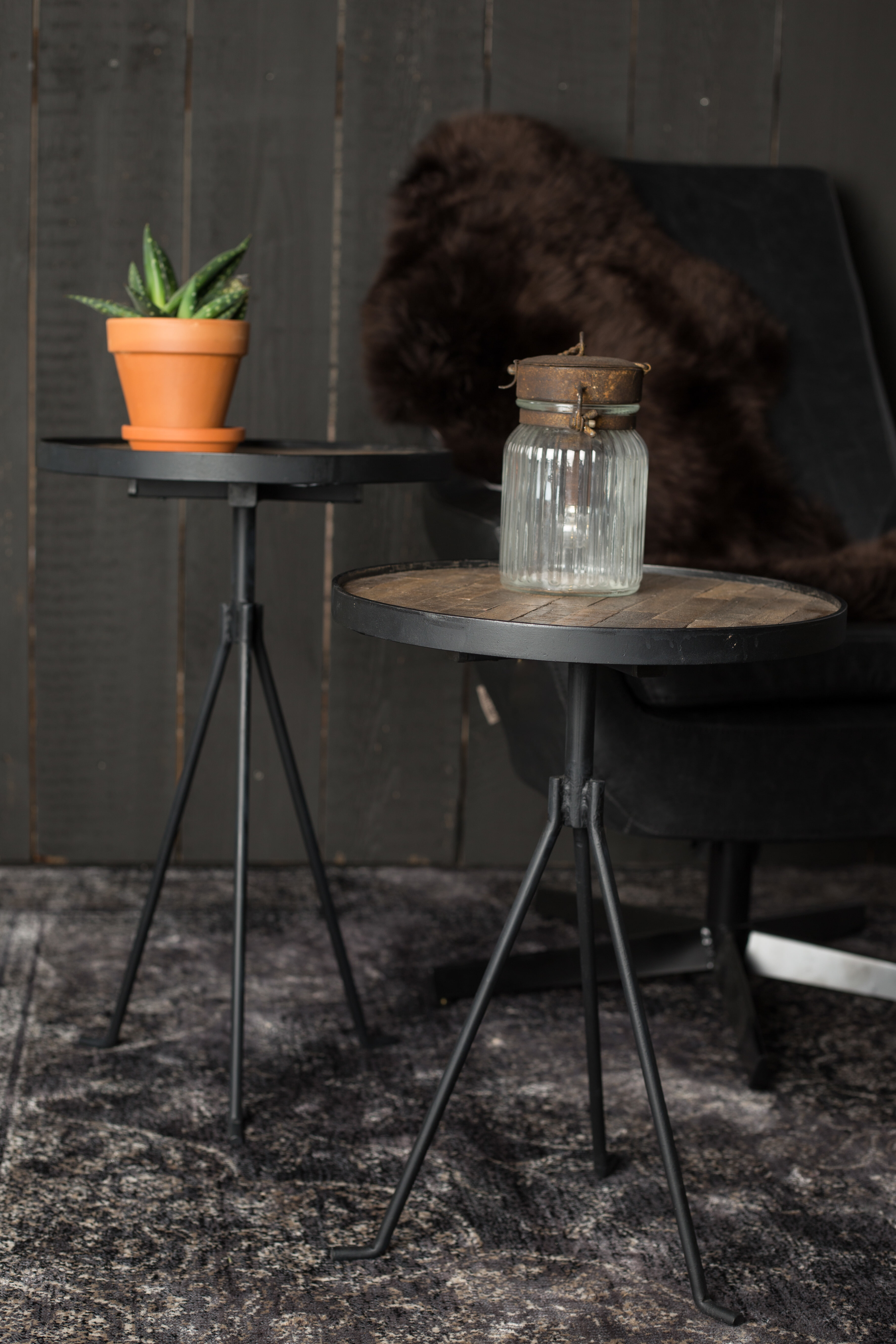 Dutchbone Vloerkleed 'Rugged' 170 x 240cm, kleur Dark