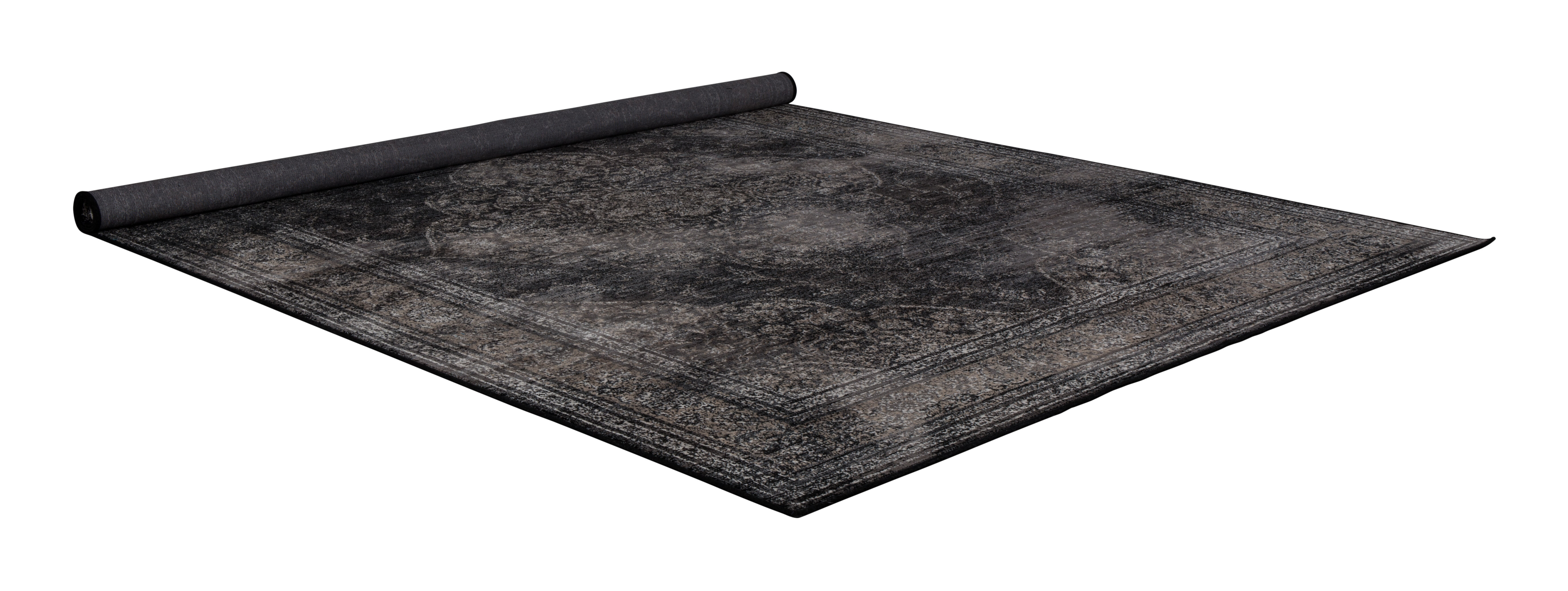 Dutchbone Vloerkleed 'Rugged' 170 x 240cm, kleur Dark
