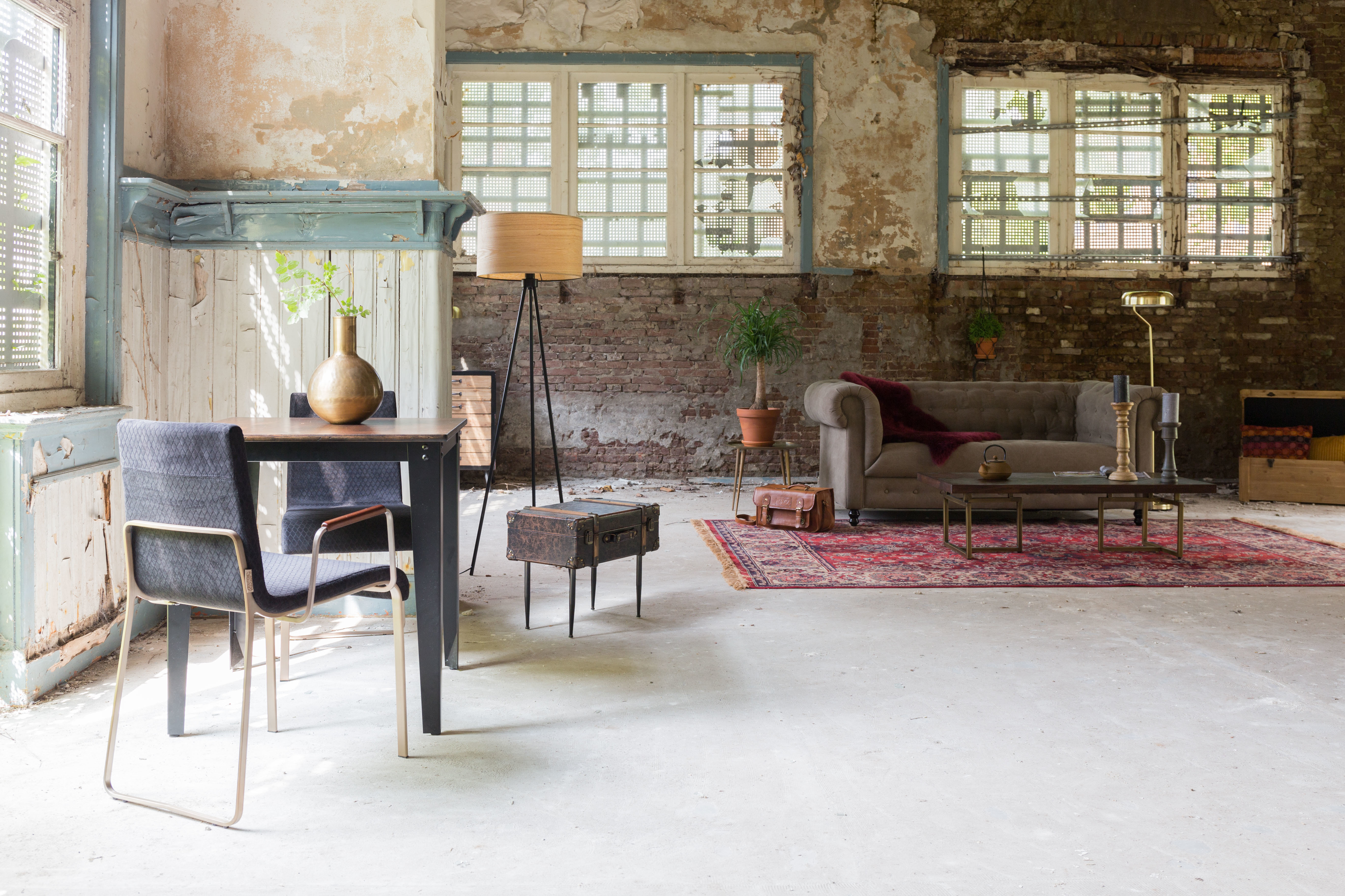 Dutchbone Vloerkleed 'Bid' 200 x 300cm, kleur Old Red