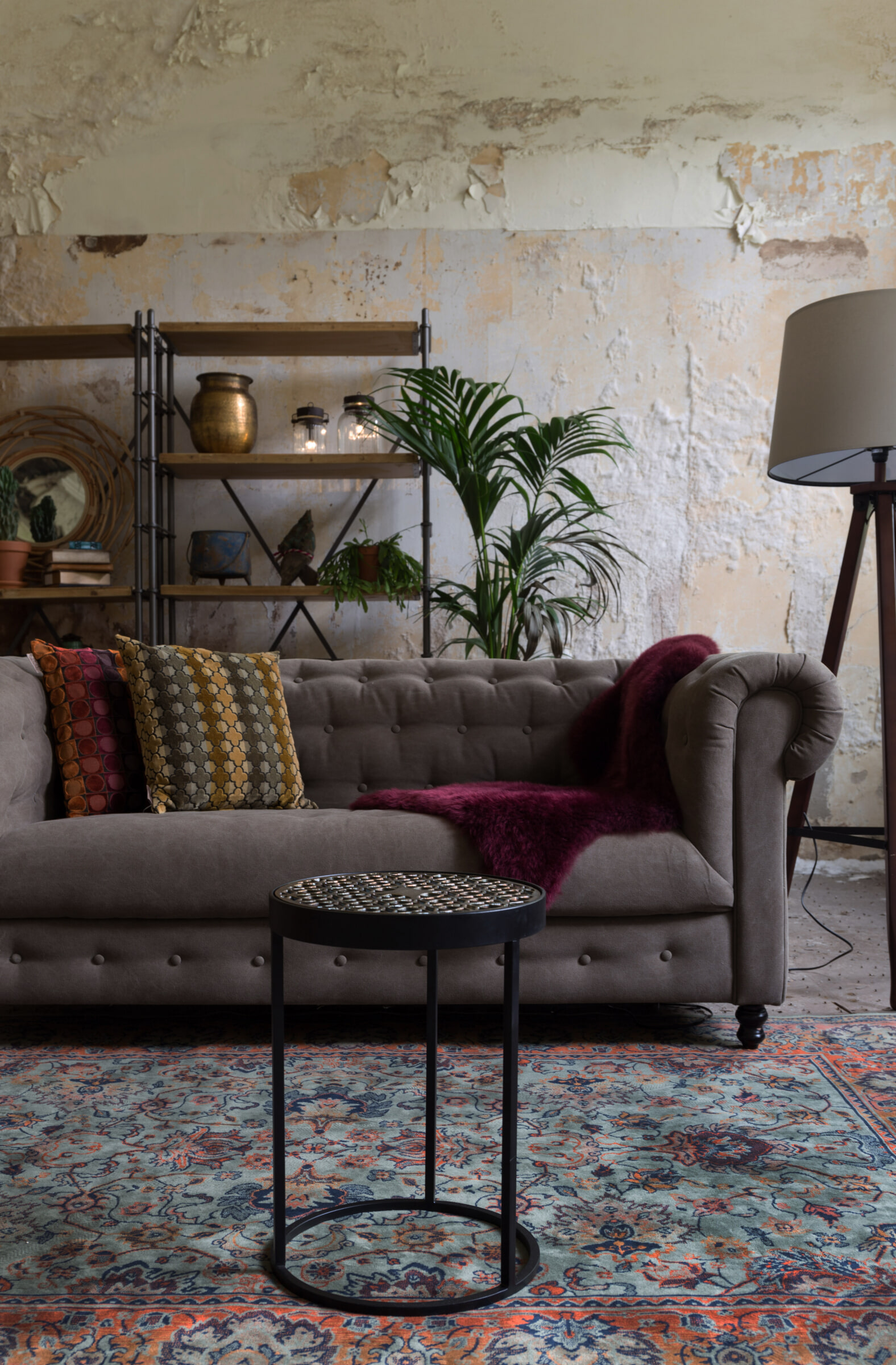 Dutchbone Vloerkleed 'Bid' 200 x 300cm, kleur Old Green
