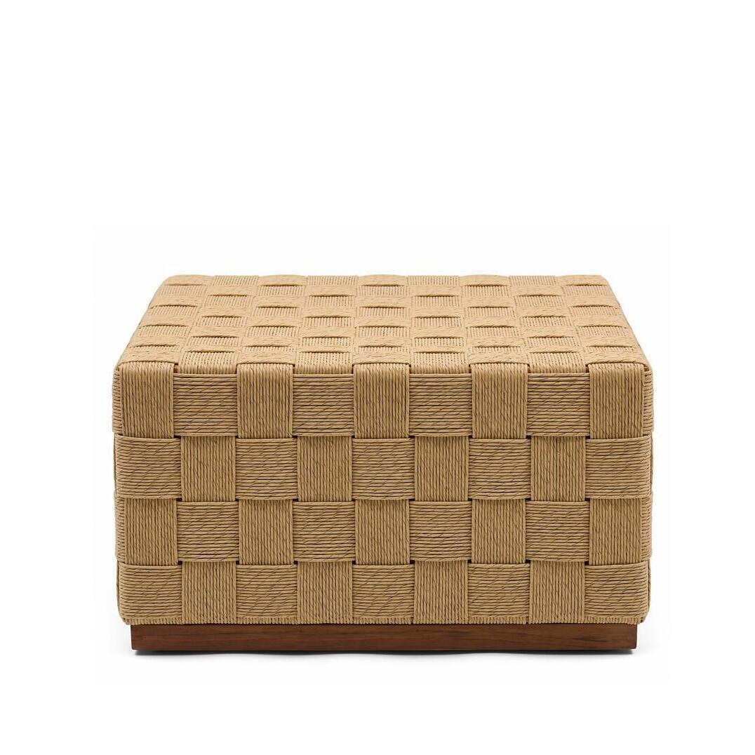 Rivi&egrave;ra Maison Outdoor Salontafel Monza Touw en teakhout, 72 x 72cm - Naturel - Vierkant