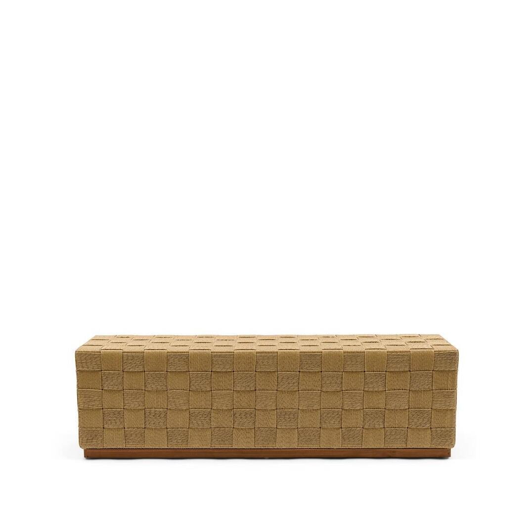 Rivi&egrave;ra Maison Outdoor Tuinbank Monza Touw en teakhout, 150cm - Naturel