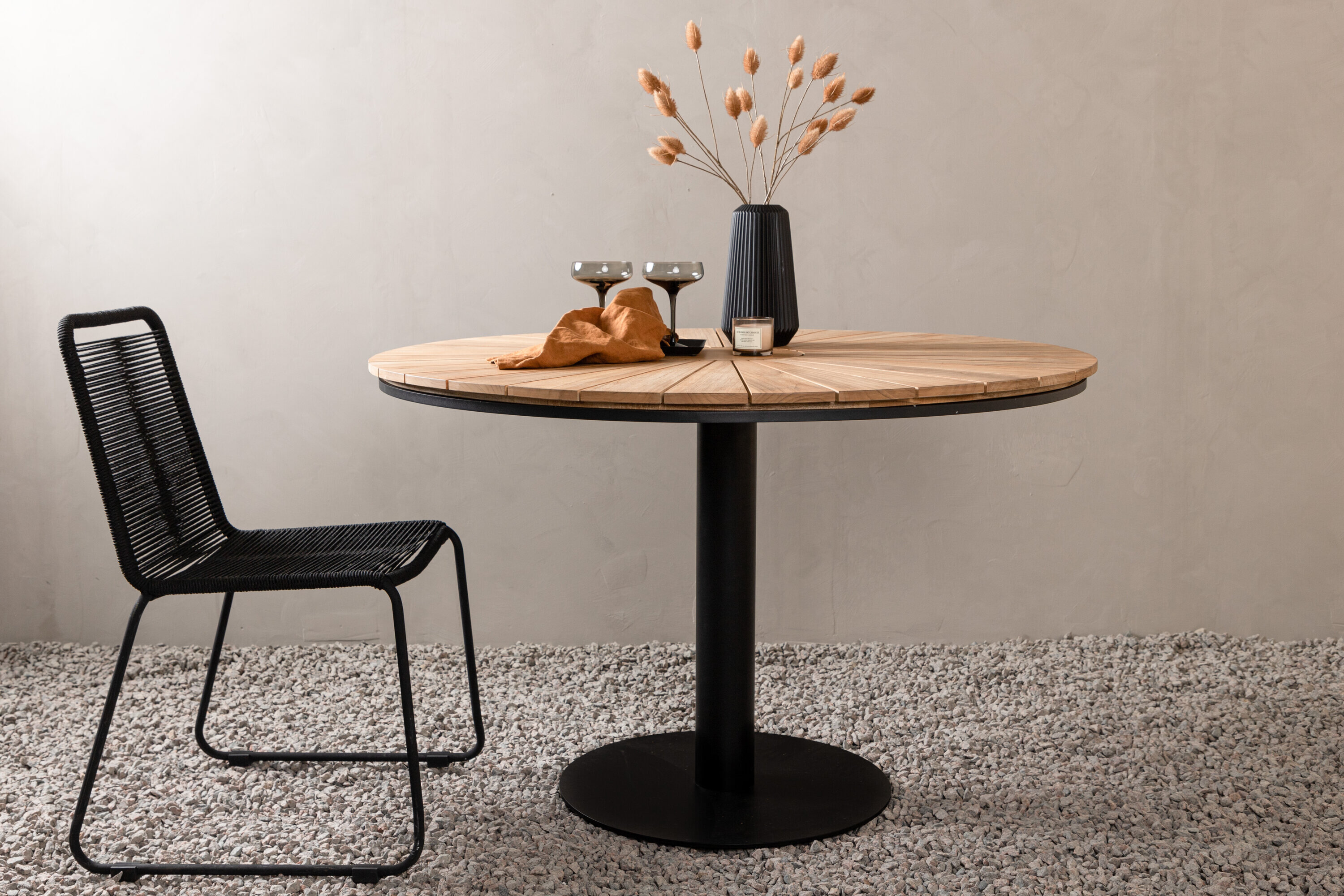 Nohr Ronde Tuintafel Lavelle Teakhout, 120cm - Zwart