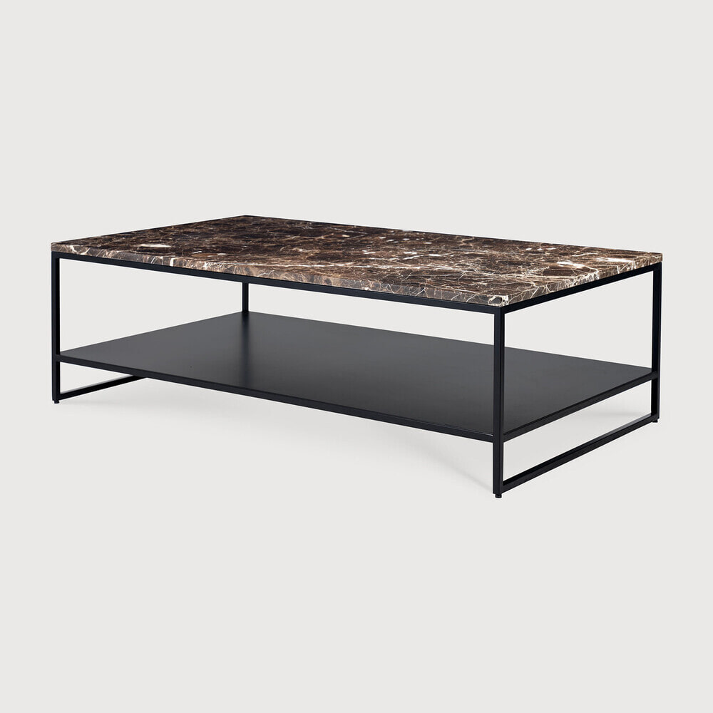 Ethnicraft Salontafel Stone Dark Emperador Marmer, 120 x 70cm - Bruin