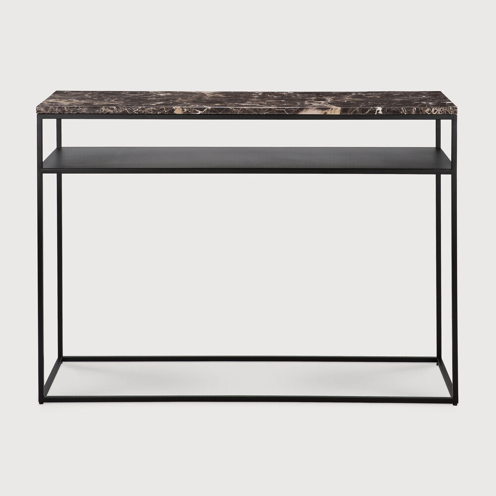Ethnicraft Sidetable 'Stone' Dark Emperador Marmer, 120cm, kleur Bruin