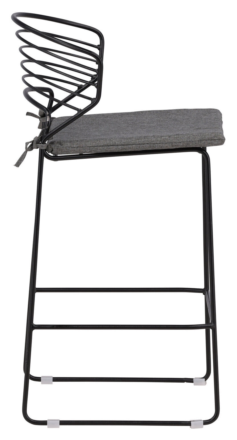 Nohr Outdoor Barkruk 'Daman' kleur Zwart (zithoogte 65cm)