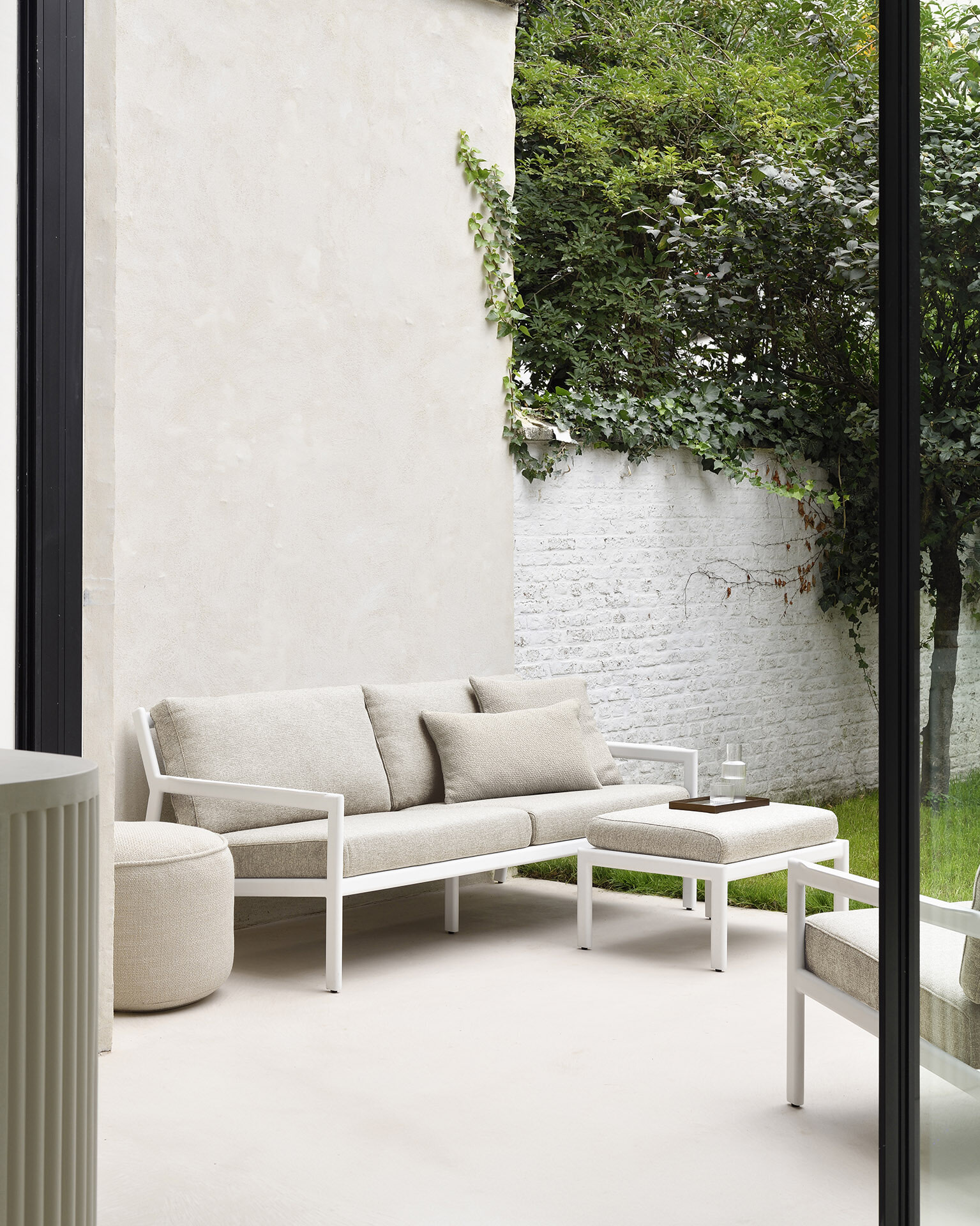 Ethnicraft 2-zits Tuinbank 'Jack' Aluminium, kleur Wit