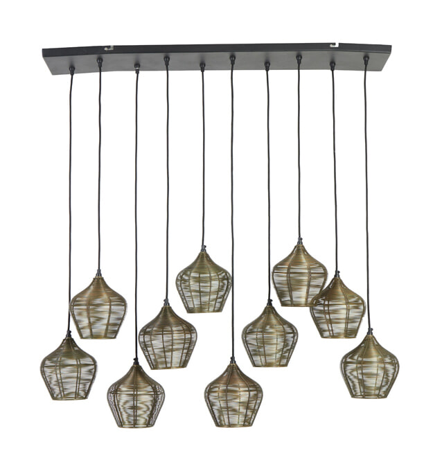 Light & Living Hanglamp 'Alvaro' 10-Lamps, kleur Antiek Brons Light & Living Hanglamp 'Alvaro' 10-Lamps, kleur Antiek Brons