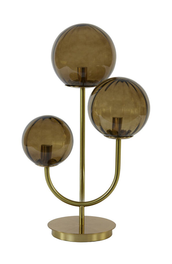 Light & Living Tafellamp 'Magdala' 3-Lamps, kleur Bruin