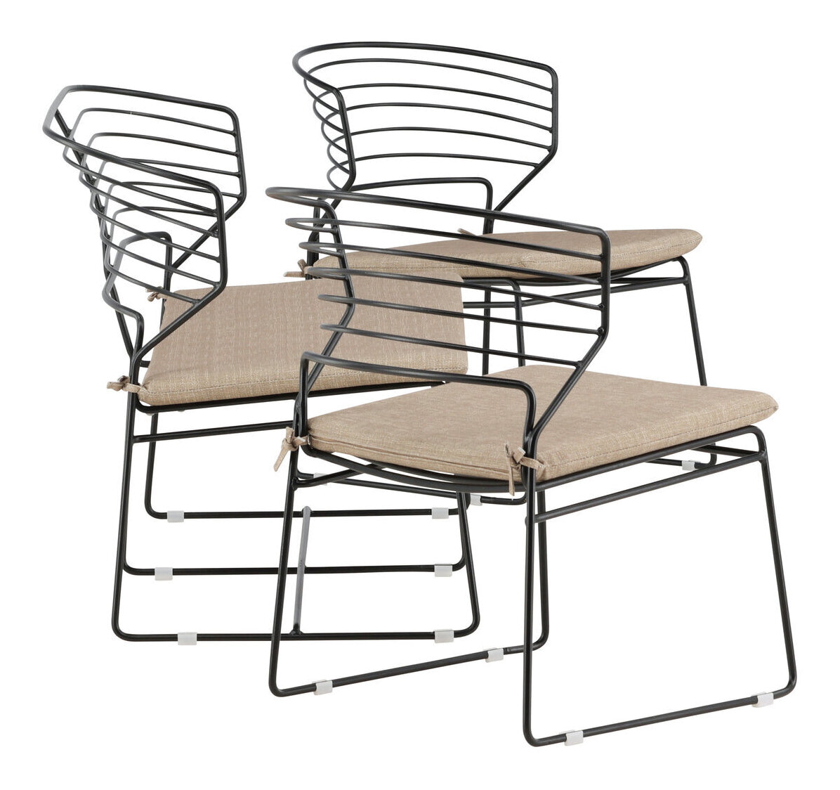 Nohr Loungeset 'Daman' Met bank en 2 loungestoelen, kleur Zand