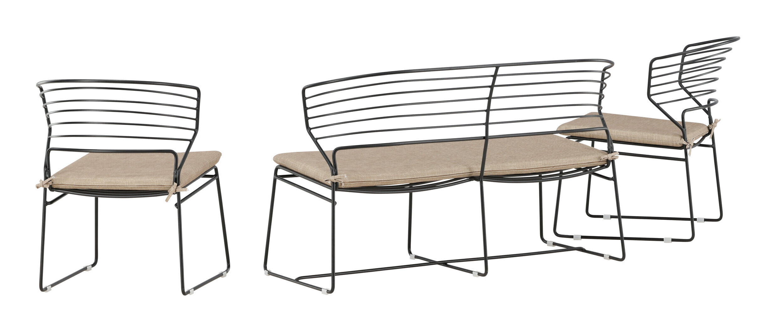 Nohr Loungeset 'Daman' Met bank en 2 loungestoelen, kleur Zand