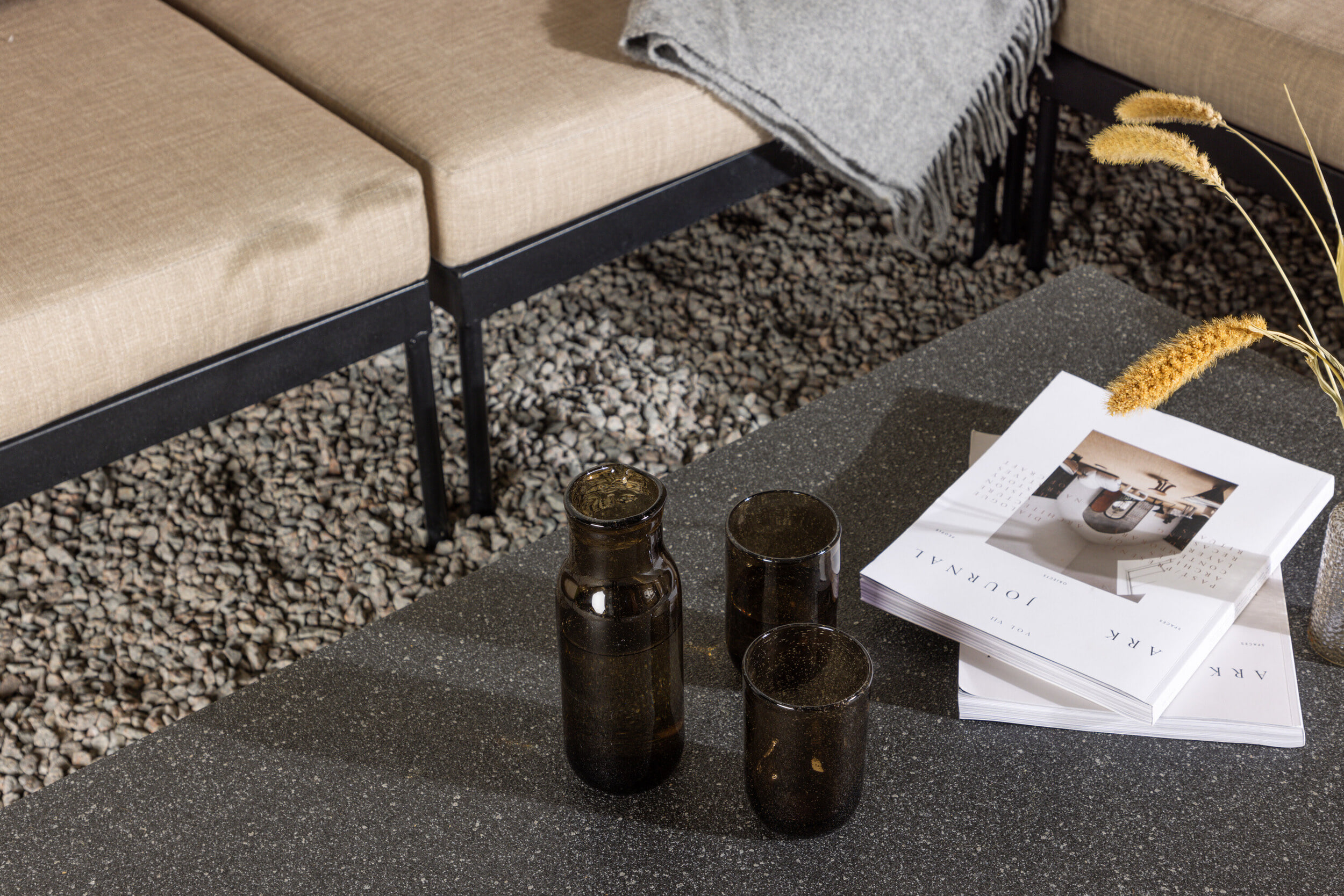 Nohr Loungeset 'Pamella' Met bank en tafel, kleur Zand