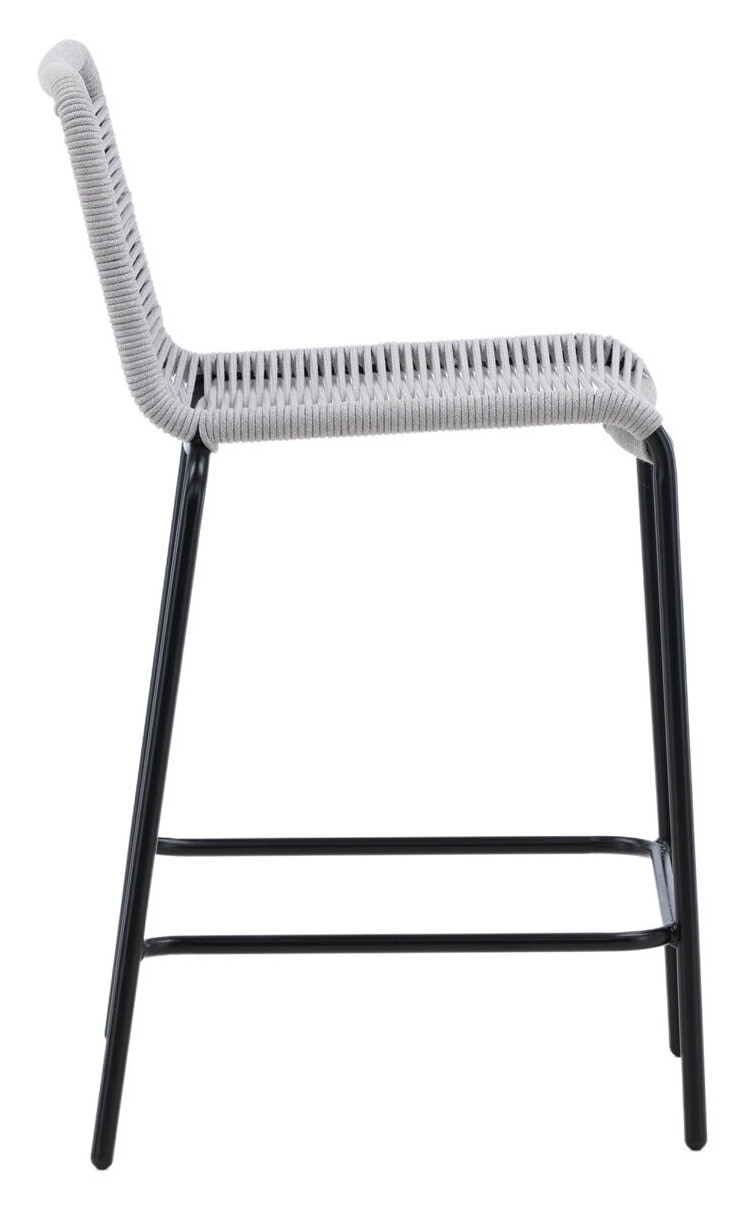 Nohr Outdoor Barkruk 'Karlene' kleur Lichtgrijs (zithoogte 61cm)