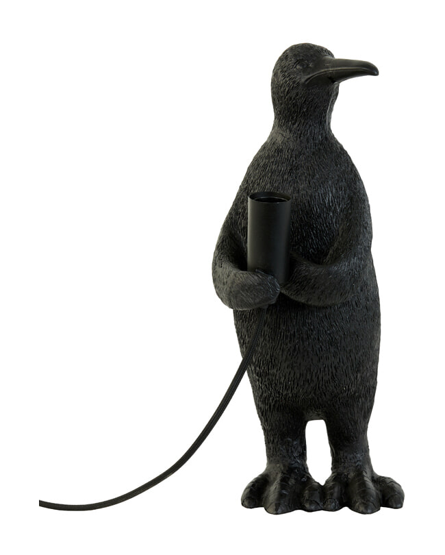Light & Living Tafellamp 'Penguin' 34cm, kleur Mat Zwart