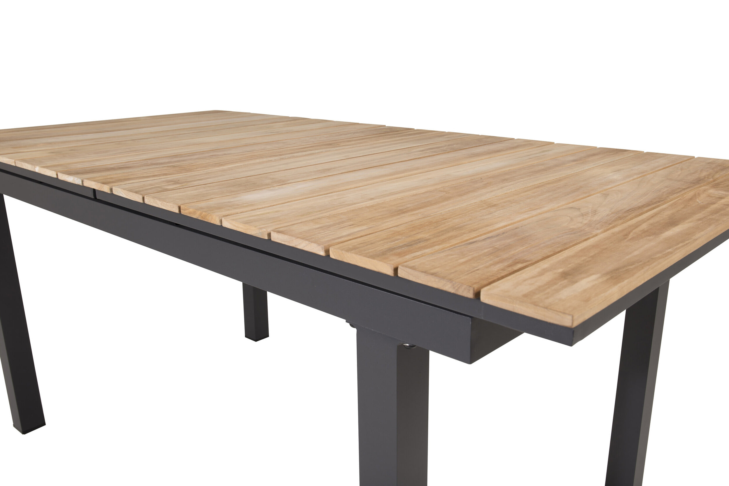 Nohr Uitschuifbare Tuintafel 'Constantina' Teakhout, 180/240 x 90cm, kleur Naturel/Zwart