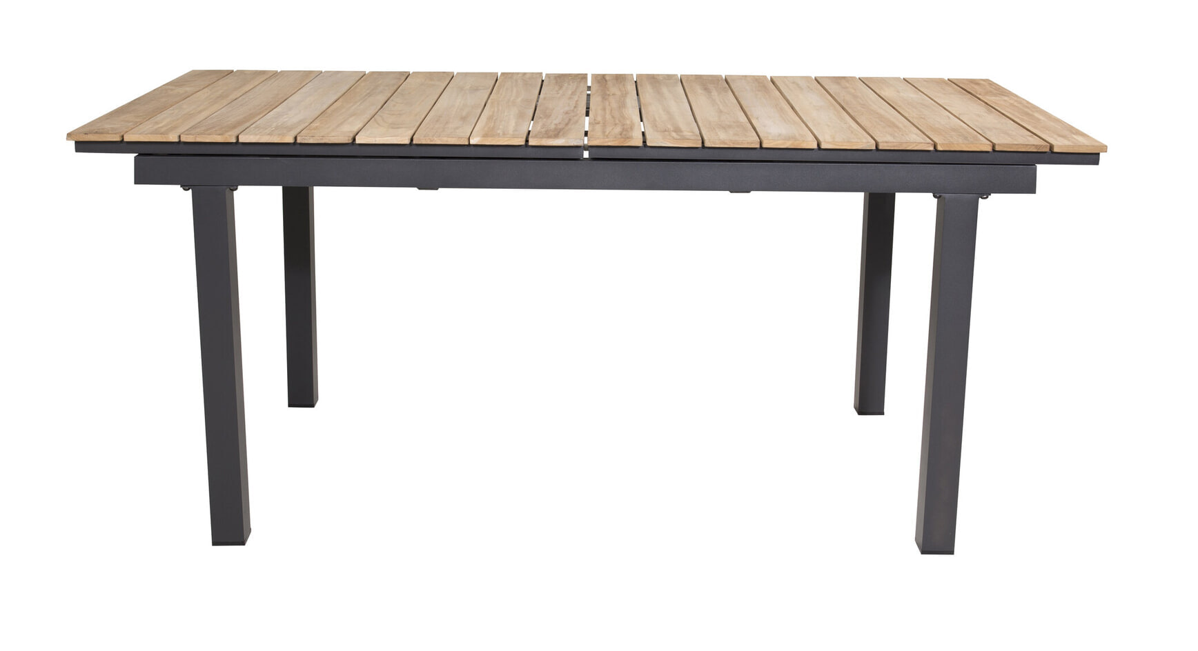 Nohr Uitschuifbare Tuintafel 'Constantina' Teakhout, 180/240 x 90cm, kleur Naturel/Zwart