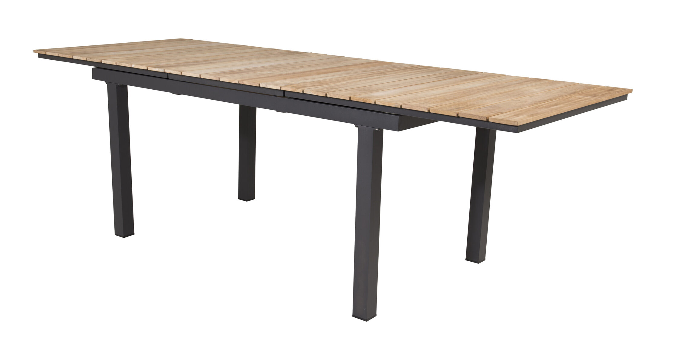Nohr Uitschuifbare Tuintafel 'Constantina' Teakhout, 180/240 x 90cm, kleur Naturel/Zwart