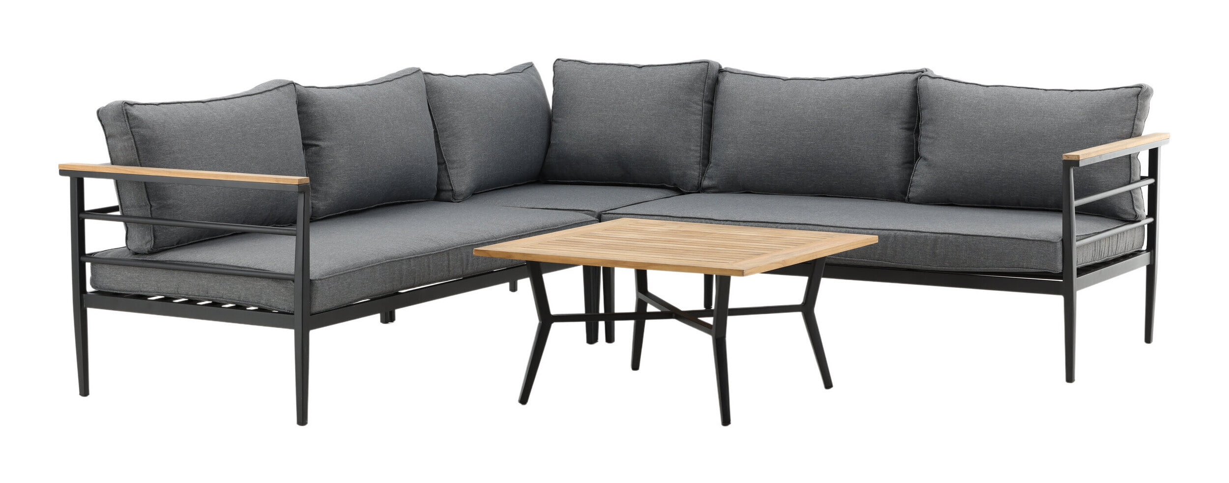 Nohr Loungeset 'Kinda' Teakhout, Met hoekbank en tafel
