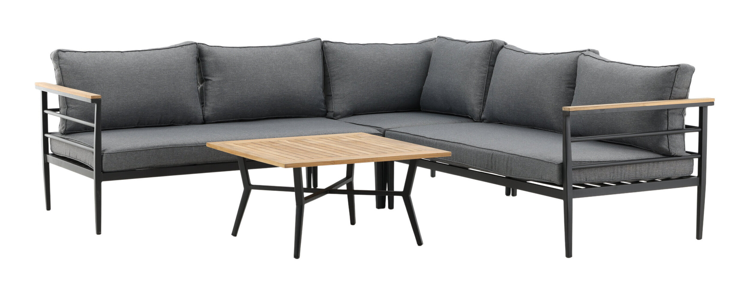 Nohr Loungeset 'Kinda' Teakhout, Met hoekbank en tafel