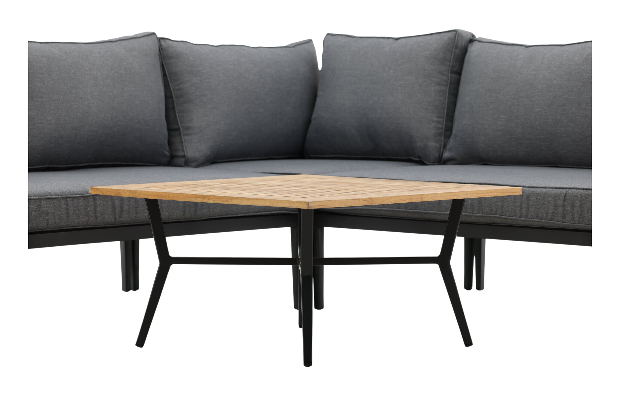 Nohr Loungeset 'Kinda' Teakhout, Met hoekbank en tafel