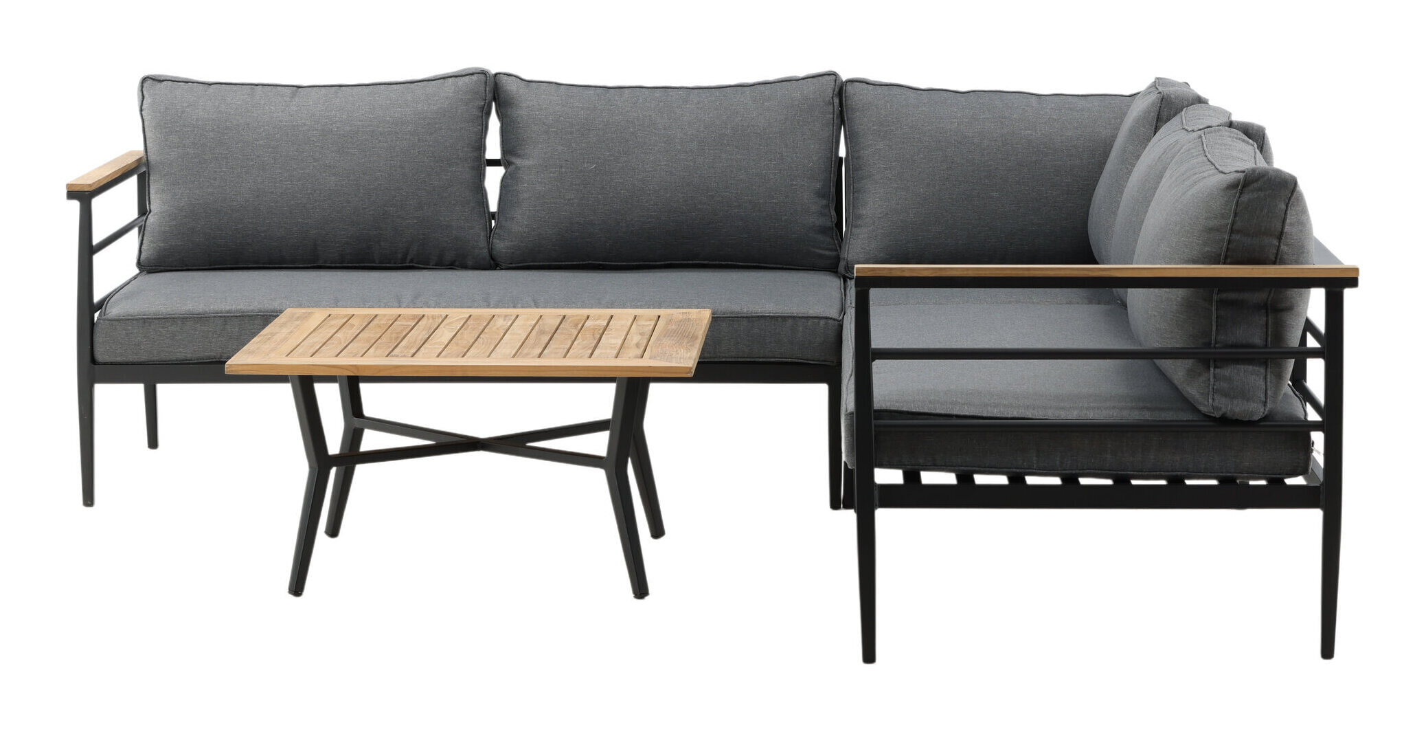 Nohr Loungeset 'Kinda' Teakhout, Met hoekbank en tafel