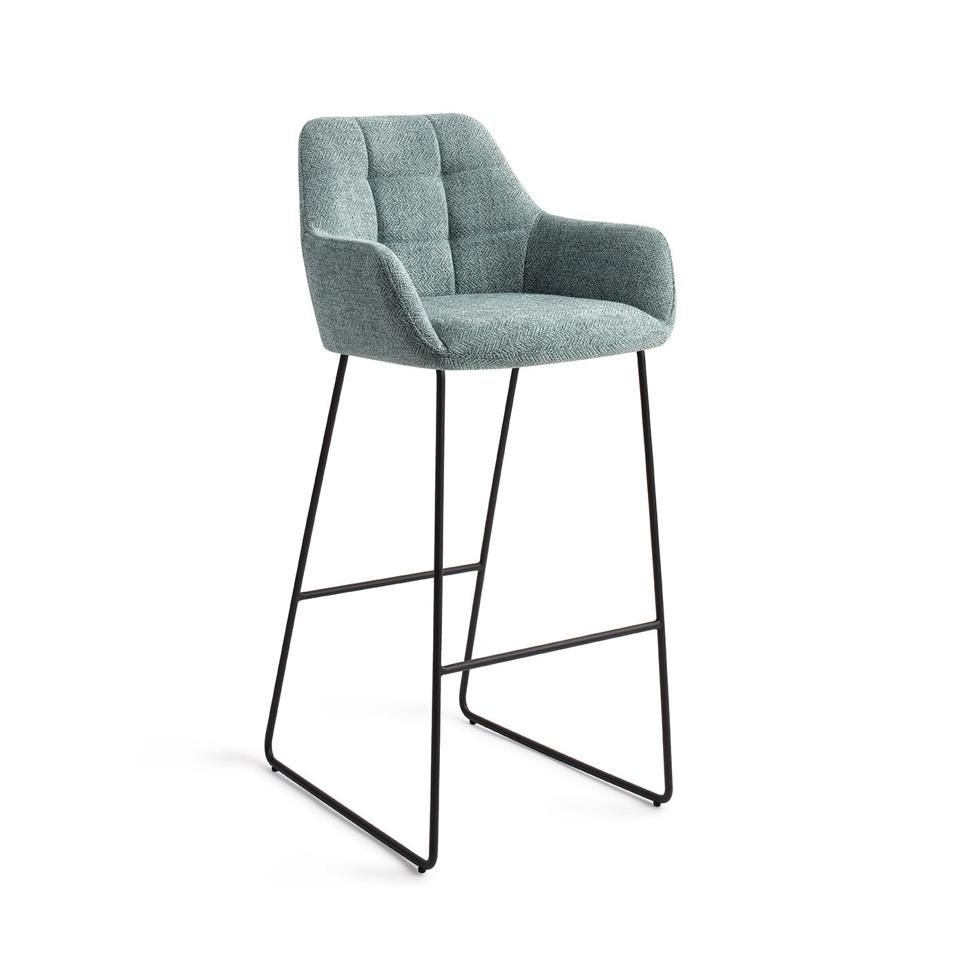 Jesper Home Barkruk Noto Slide Black - Real Teal (zithoogte 75cm)