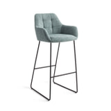 Jesper Home Barkruk 'Noto' Slide Black, kleur Real Teal (zithoogte 75cm)