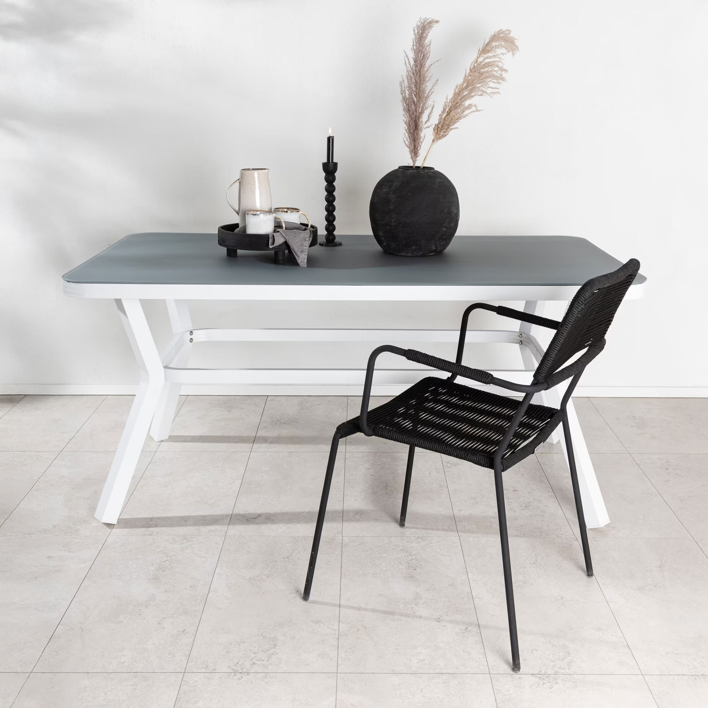 Nohr Tuintafel 'Sauel' Spraystone, 160 x 90cm, kleur Wit