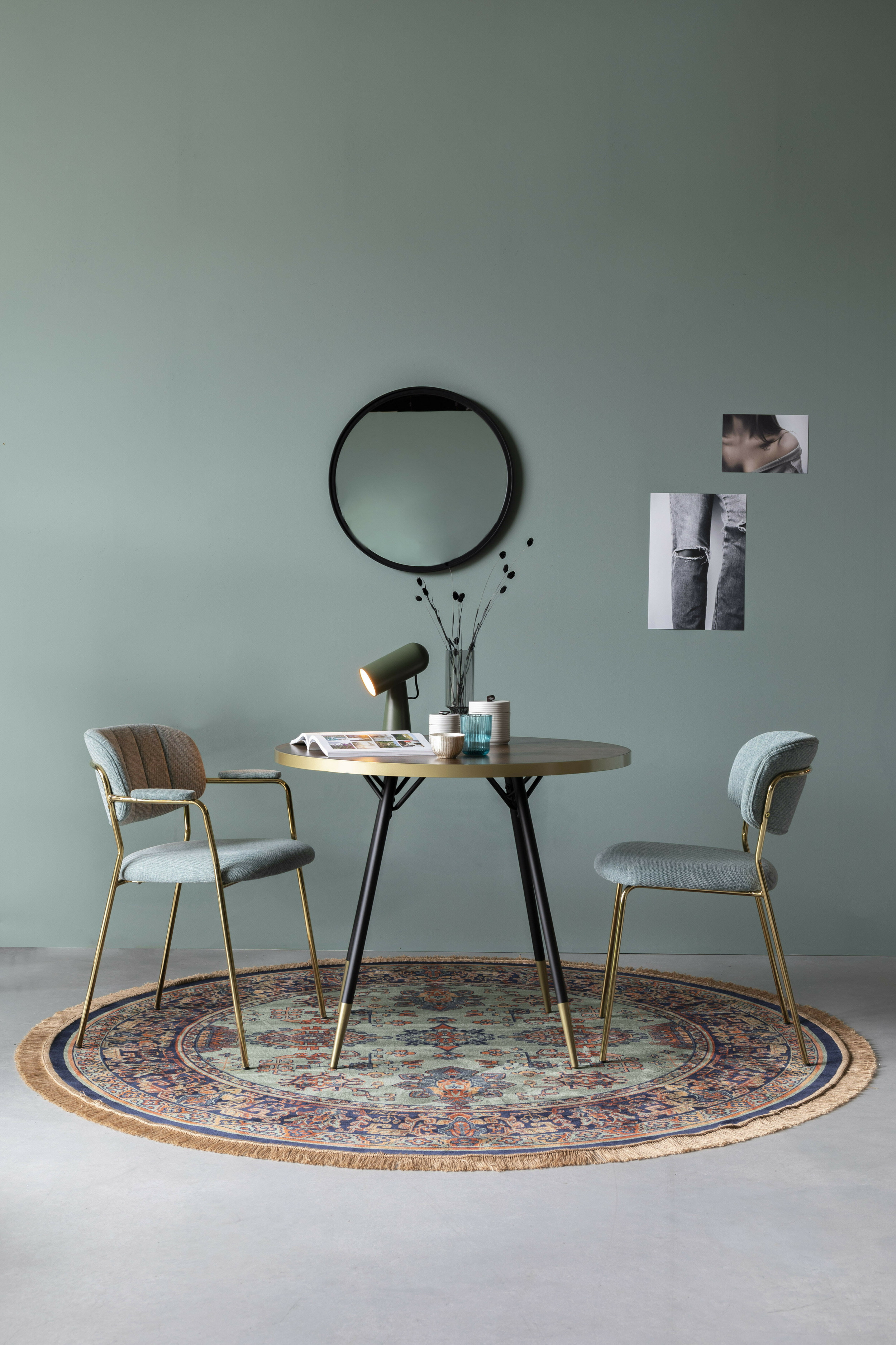 ZILT Rond Vloerkleed 'Boog' 200cm, kleur Groen