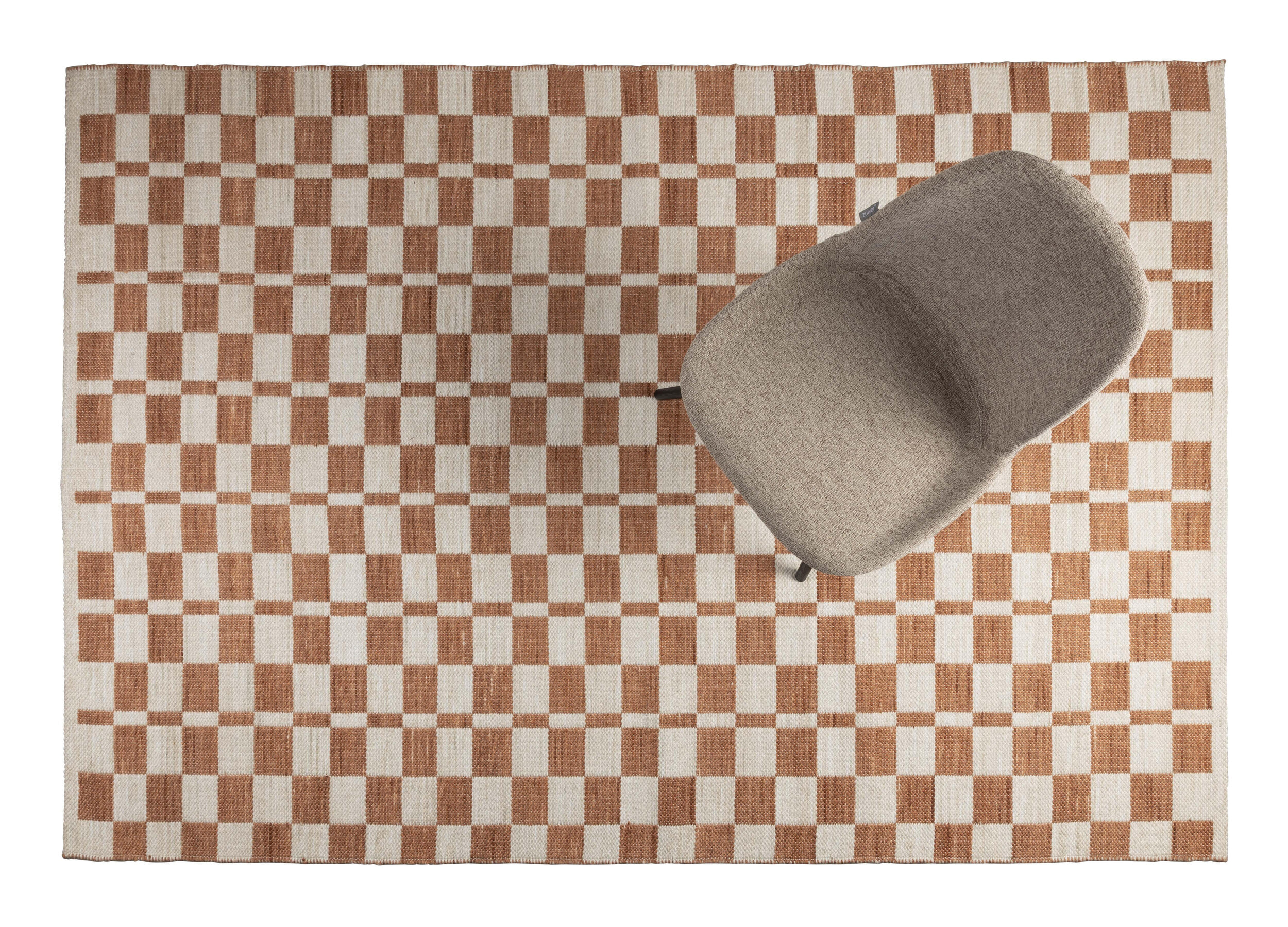 Zuiver Vloerkleed 'Checker' 160 x 230cm, kleur Terra