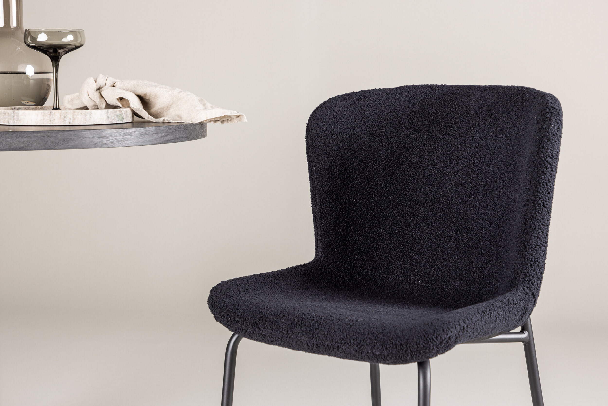 Nohr Eetkamerstoel 'Artesha' Teddy, kleur Zwart