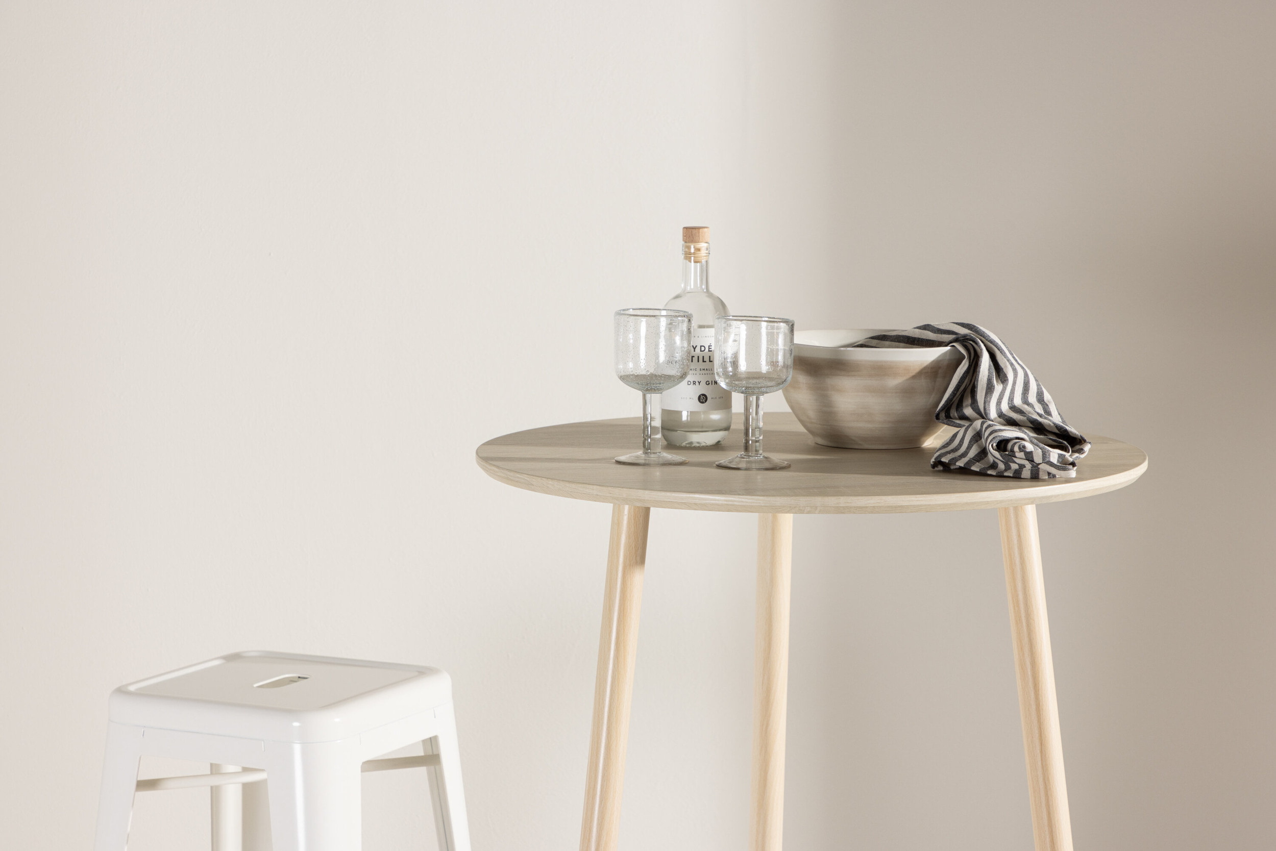 Nohr Ronde Bartafel 'Quennel' 70cm, kleur Whitewash