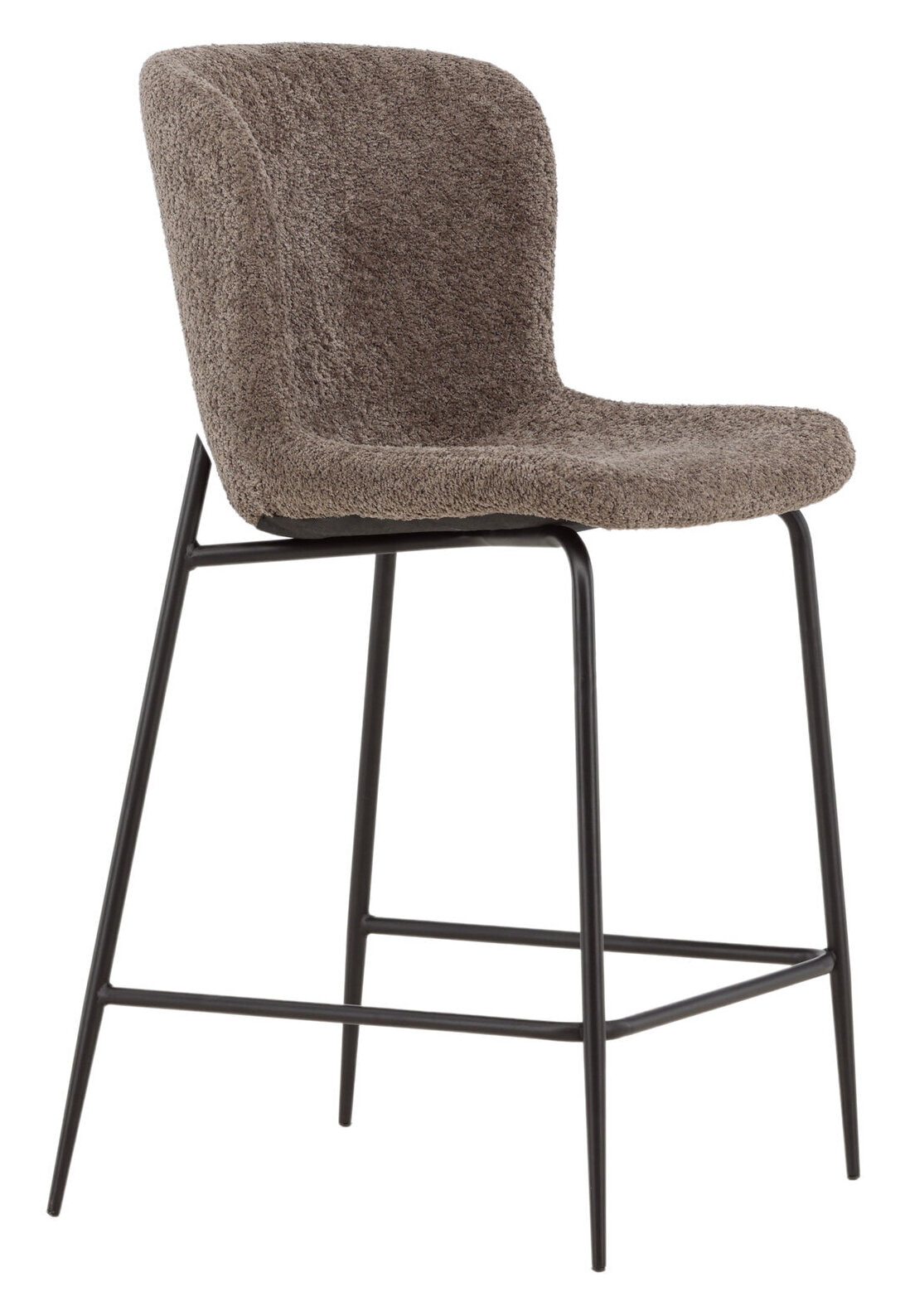 Nohr Barkruk 'Artesha' Bouclé, kleur Bruin (zithoogte 65cm)