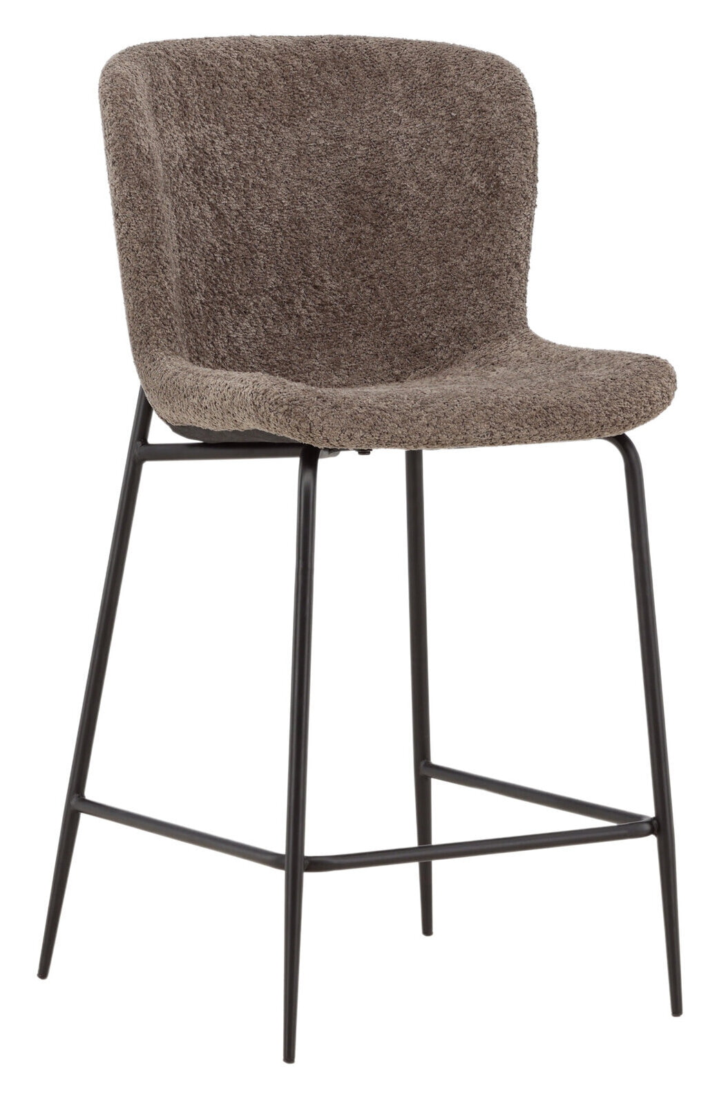 Nohr Barkruk 'Artesha' Bouclé, kleur Bruin (zithoogte 65cm)
