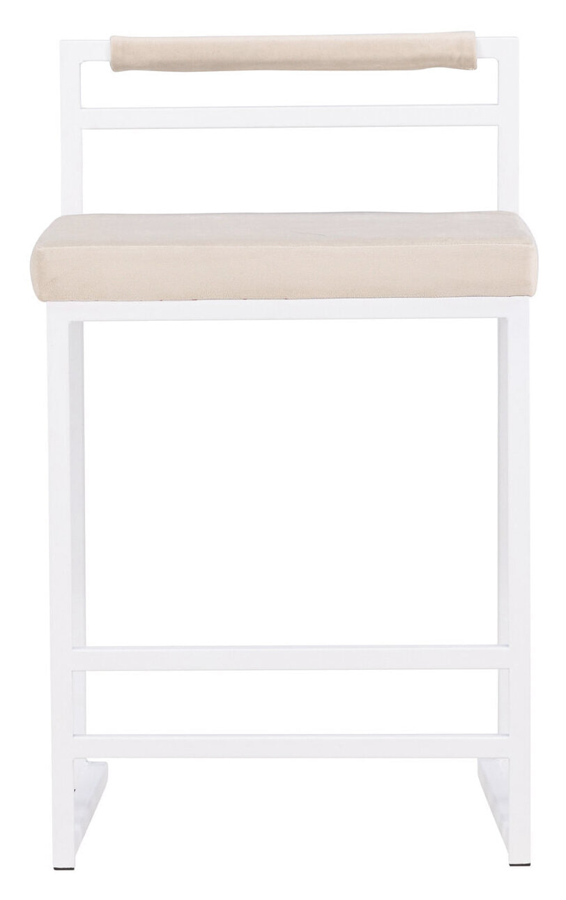 Nohr Barkruk 'Rudolfo' Velvet, kleur Beige (zithoogte 58cm)
