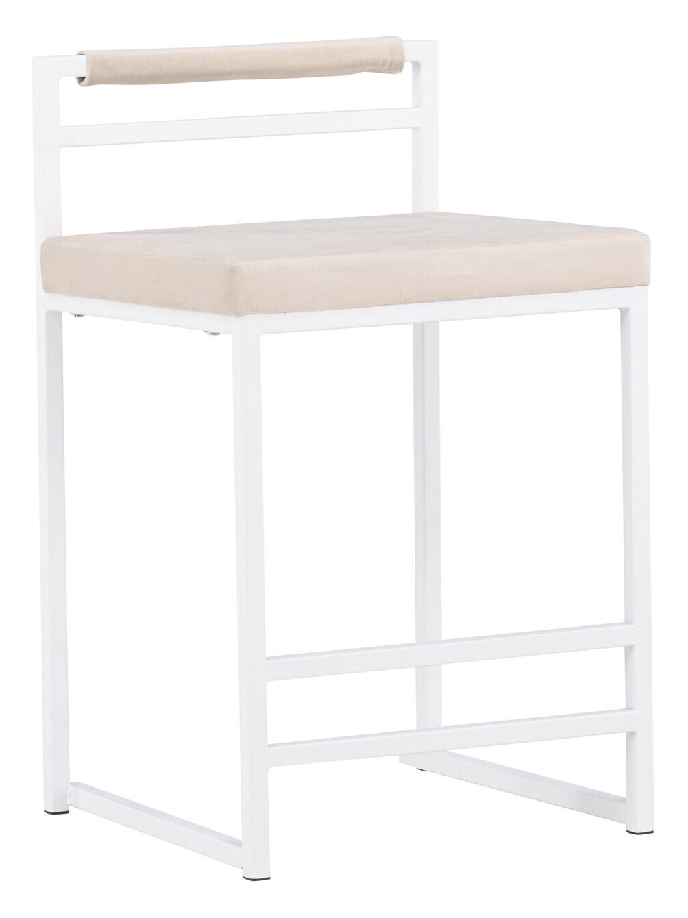 Nohr Barkruk 'Rudolfo' Velvet, kleur Beige (zithoogte 58cm)