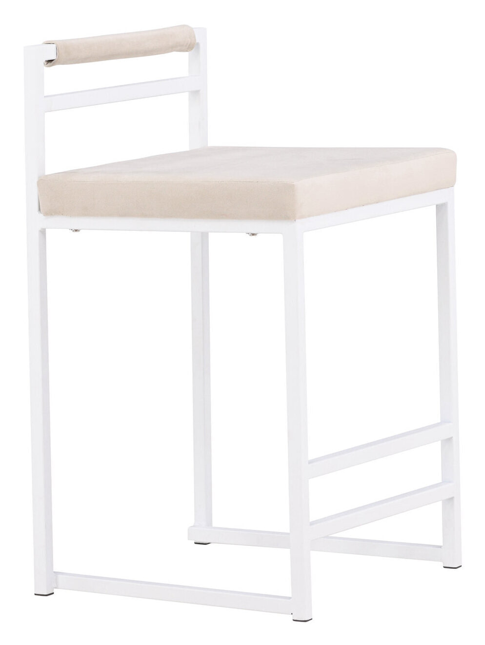 Nohr Barkruk 'Rudolfo' Velvet, kleur Beige (zithoogte 58cm)