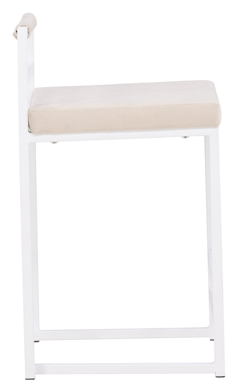 Nohr Barkruk 'Rudolfo' Velvet, kleur Beige (zithoogte 58cm)