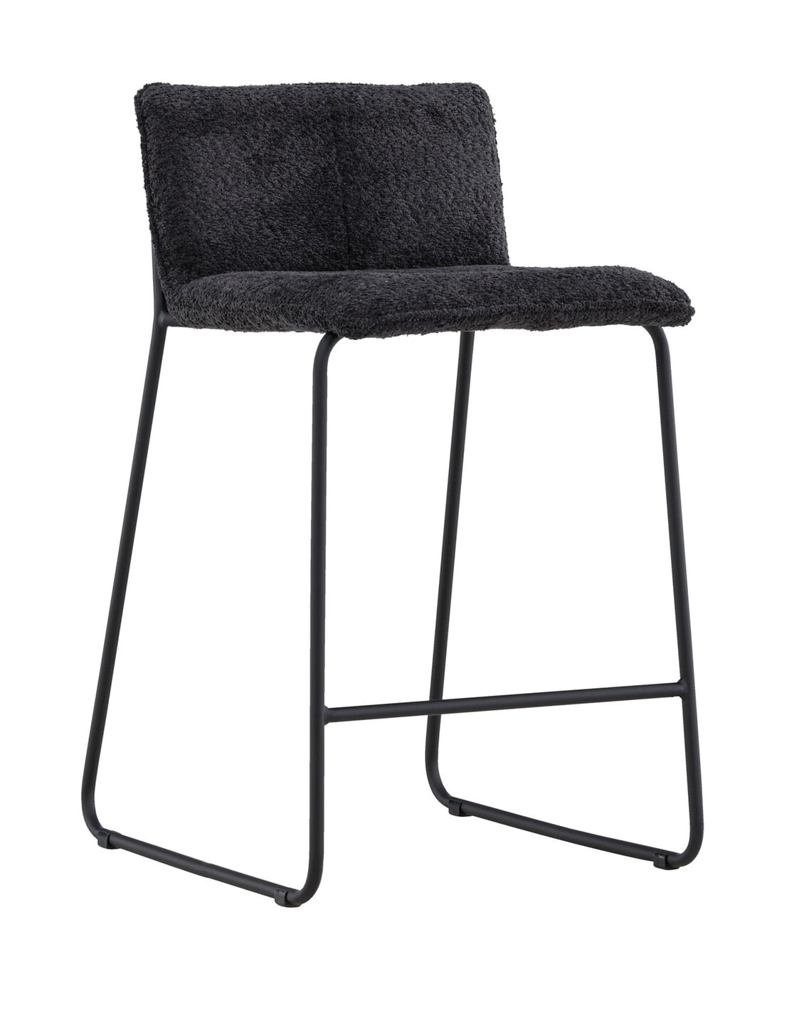 Nohr Barkruk 'Sheridan' Bouclé, kleur Zwart (zithoogte 64cm)