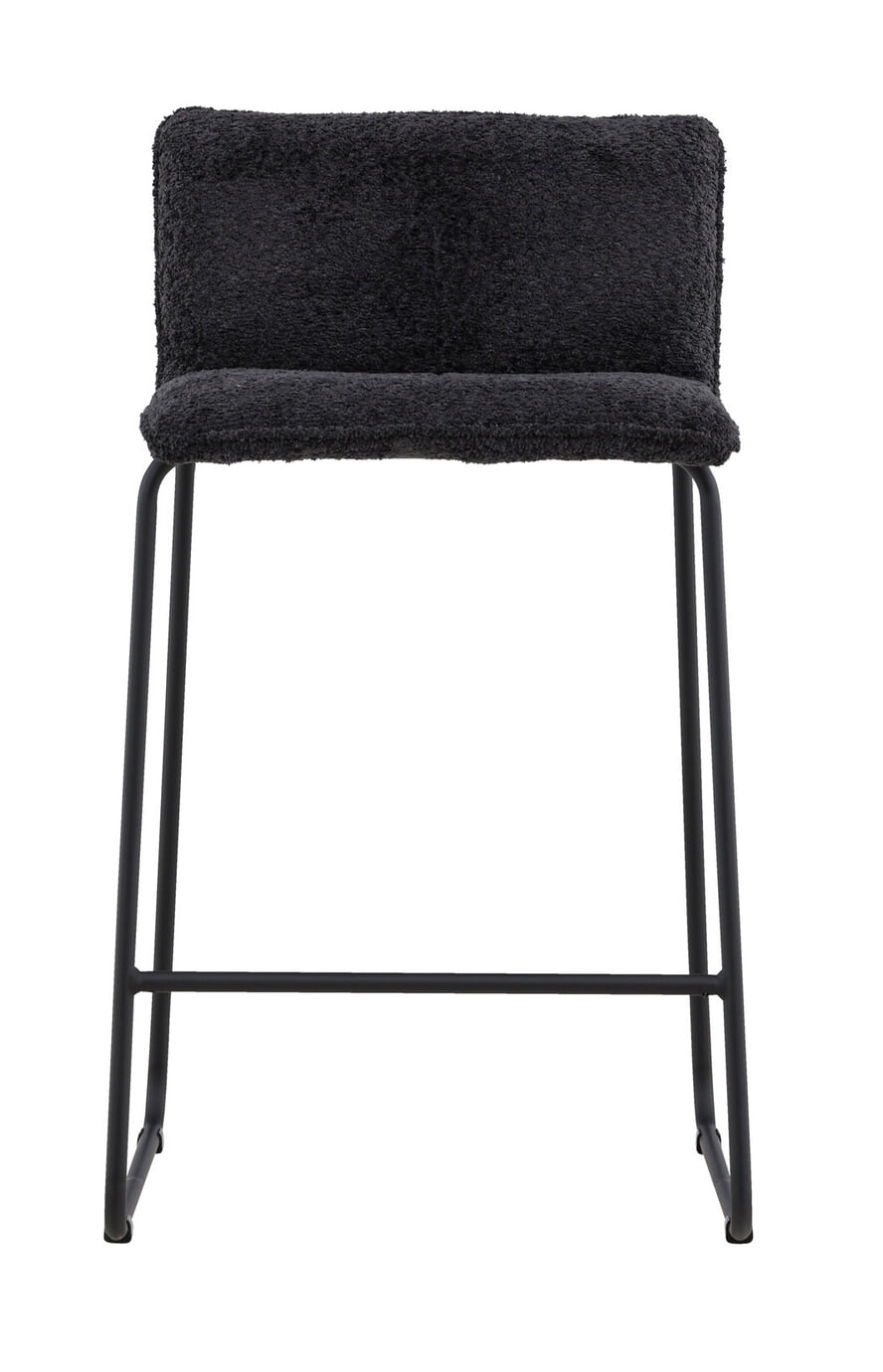 Nohr Barkruk 'Sheridan' Bouclé, kleur Zwart (zithoogte 64cm)