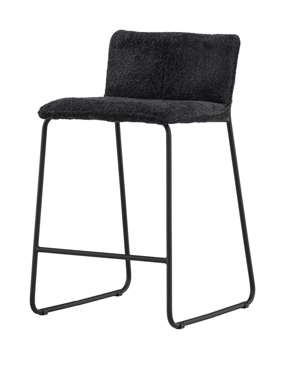 Nohr Barkruk 'Sheridan' Bouclé, kleur Zwart (zithoogte 64cm)