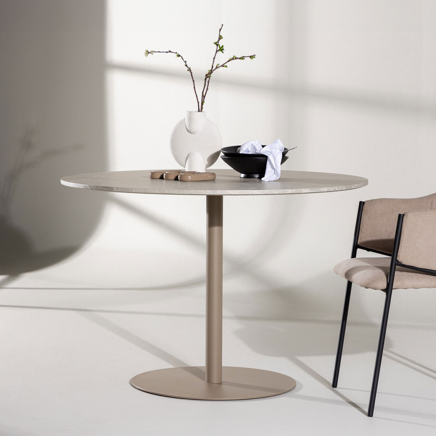 Nohr Ronde Eettafel 'Tu' Marmerlook, 110cm