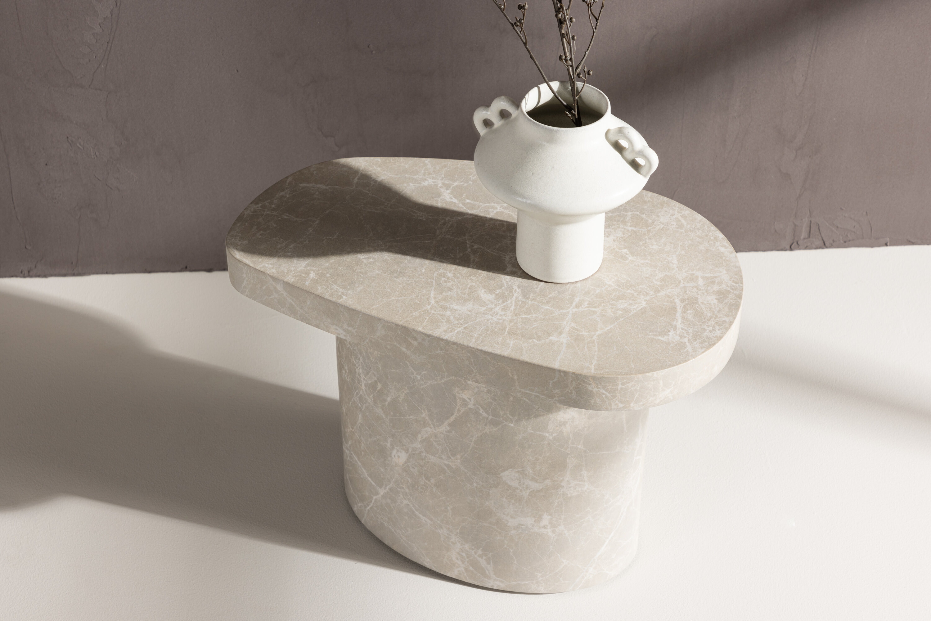 Nohr Organische Bijzettafel 'Jabez' Betonlook, 50 x 30cm