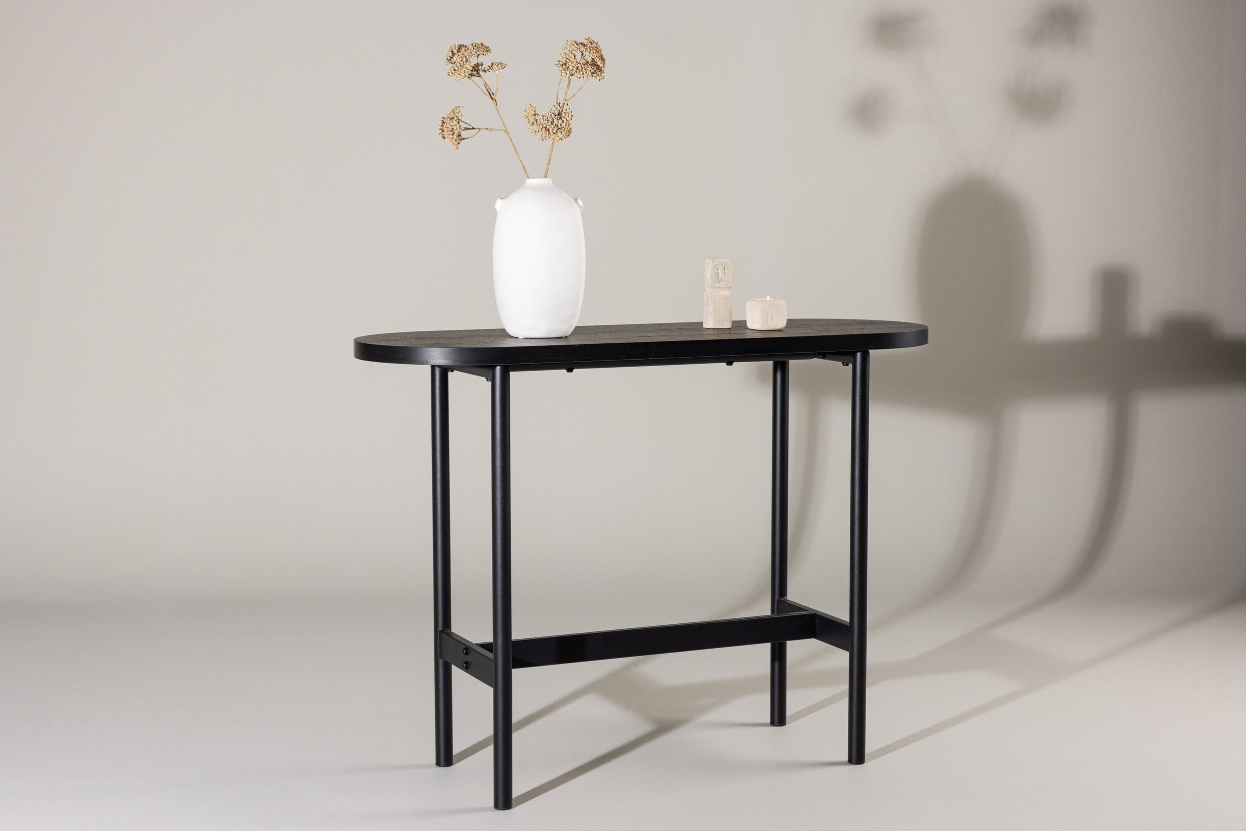 Nohr Ovale Sidetable 'Derron' 110cm, kleur Zwart