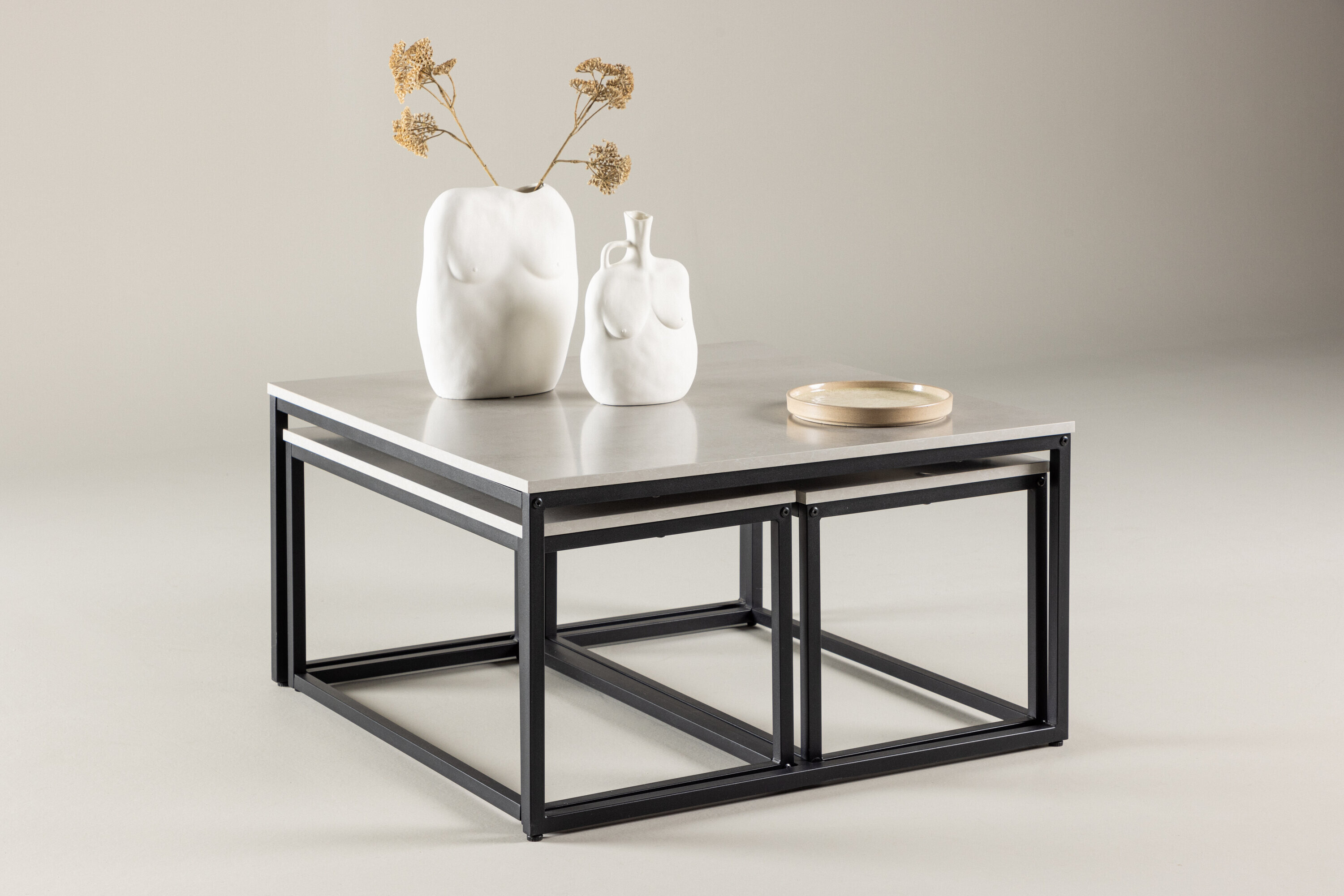 Nohr Salontafel 'Dacey' Betonlook, Set van 3 stuks