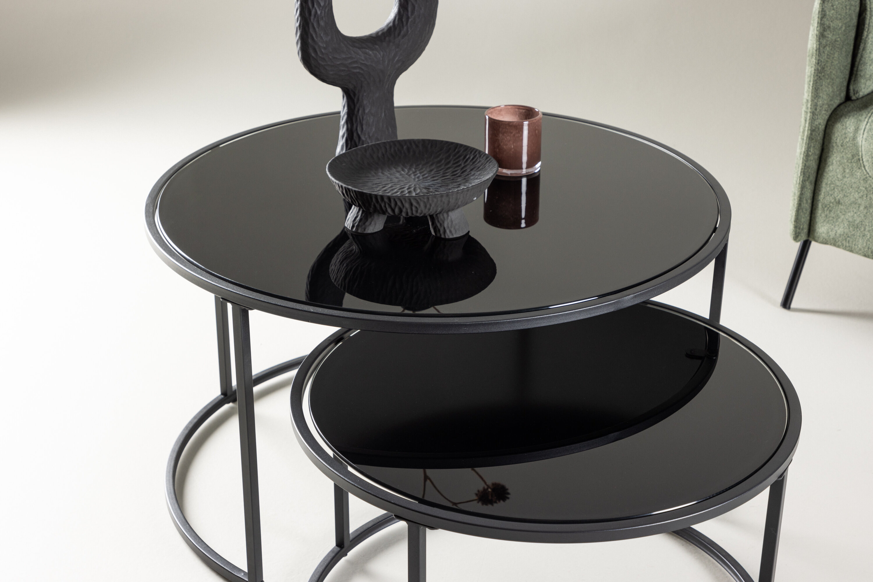 Nohr Ronde Salontafel 'Quan' Set van 2 stuks, kleur Zwart