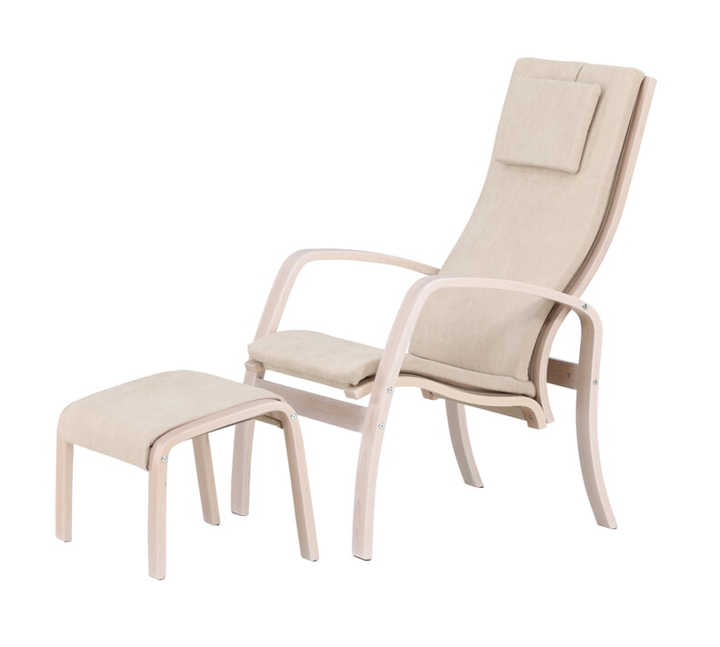 Nohr Fauteuil 'Corene' Met voetenbank, Eiken, kleur Beige