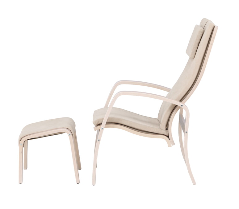 Nohr Fauteuil 'Corene' Met voetenbank, Eiken, kleur Beige