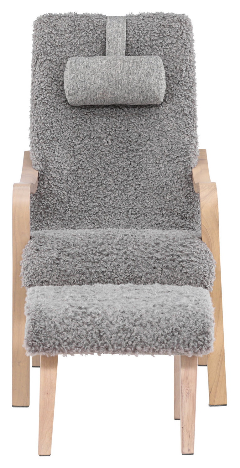 Nohr Fauteuil 'Tandra' Met voetenbank, kleur Lichtgrijs