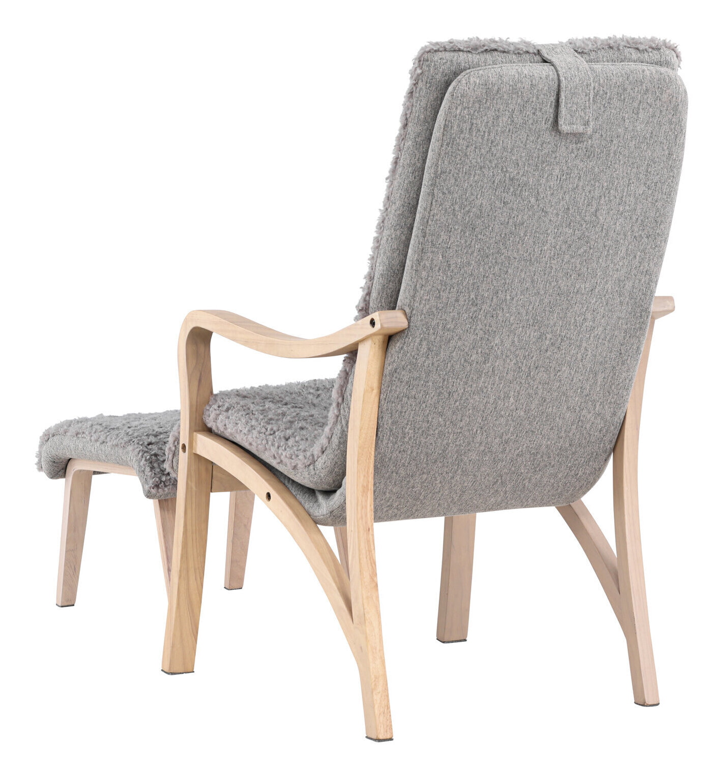Nohr Fauteuil 'Tandra' Met voetenbank, kleur Lichtgrijs